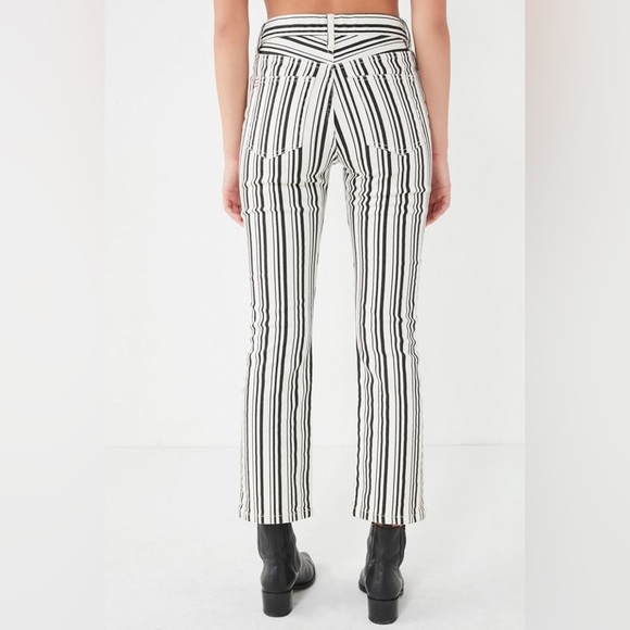 BDG kick flare high rise cropped 27 black white striped new nwt - Picture 3 of 12